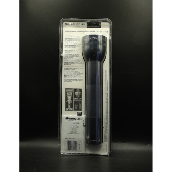 Maglite 2D Cell LED Flashlight Gray Ultra Beam Distance 388 Meters Professional - Picture 2 of 2